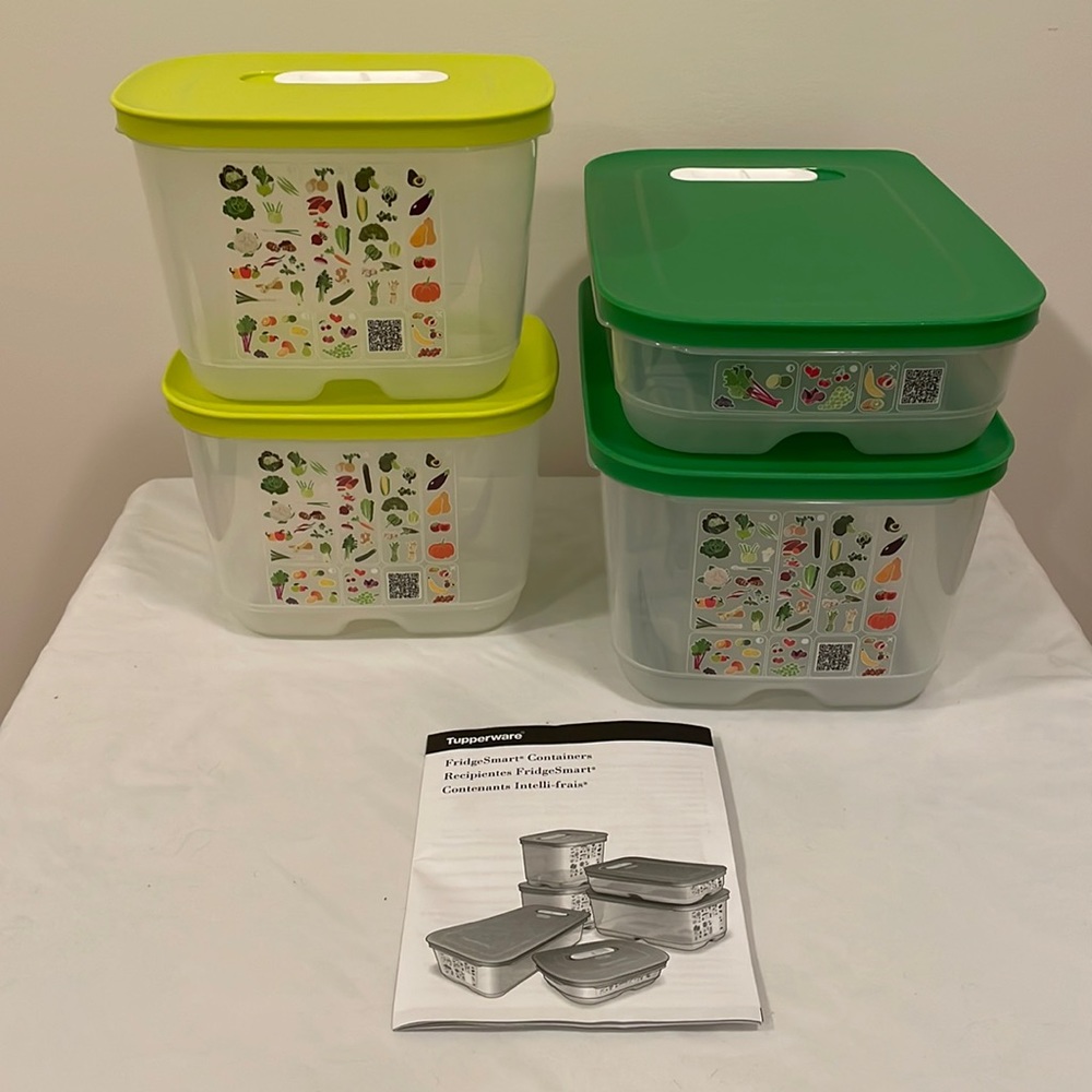 Set of 4 FridgeSmart Tupperware Containers